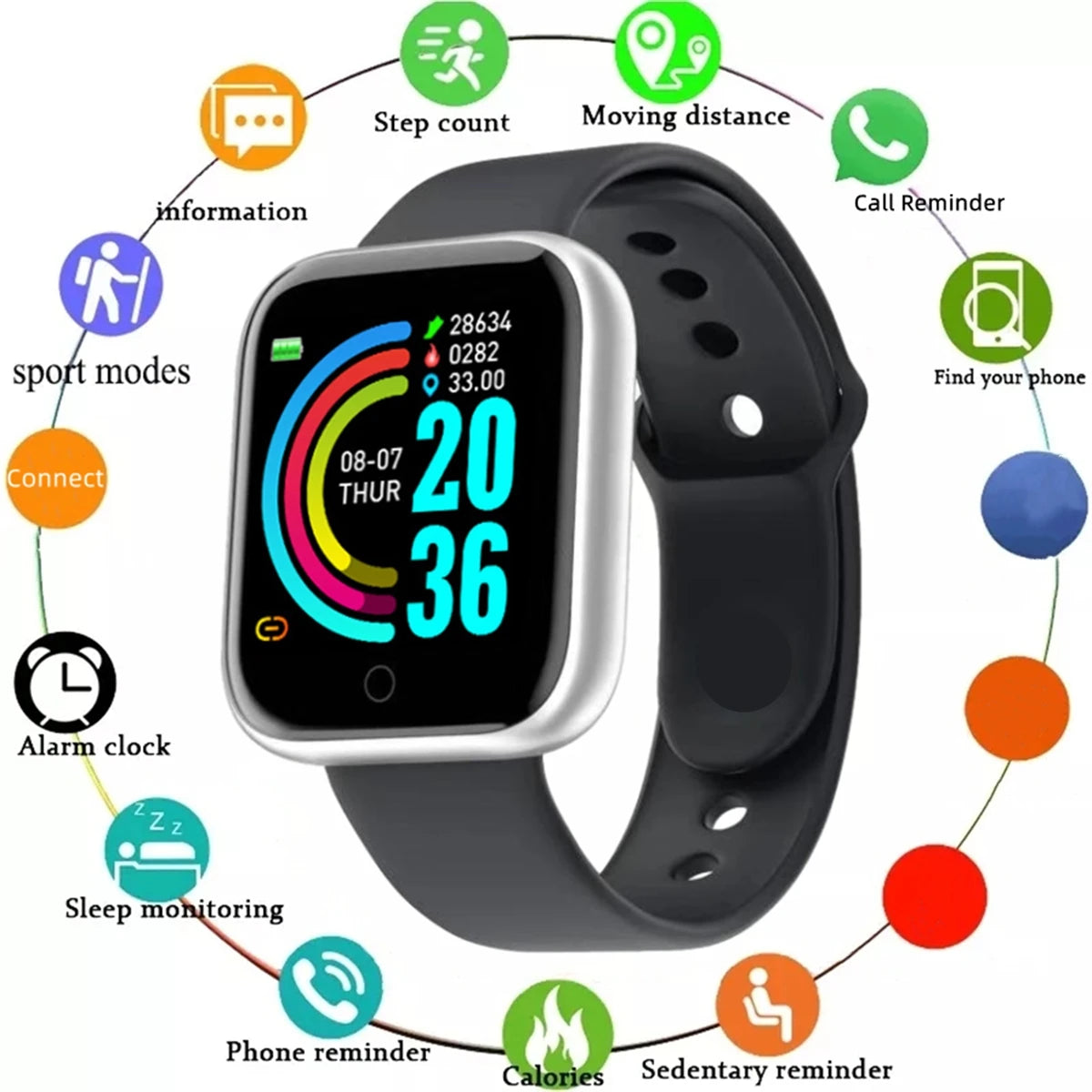 CHAONB Smartwatch Men Women Android iOS Fitness Tracker Bluetooth 4.0