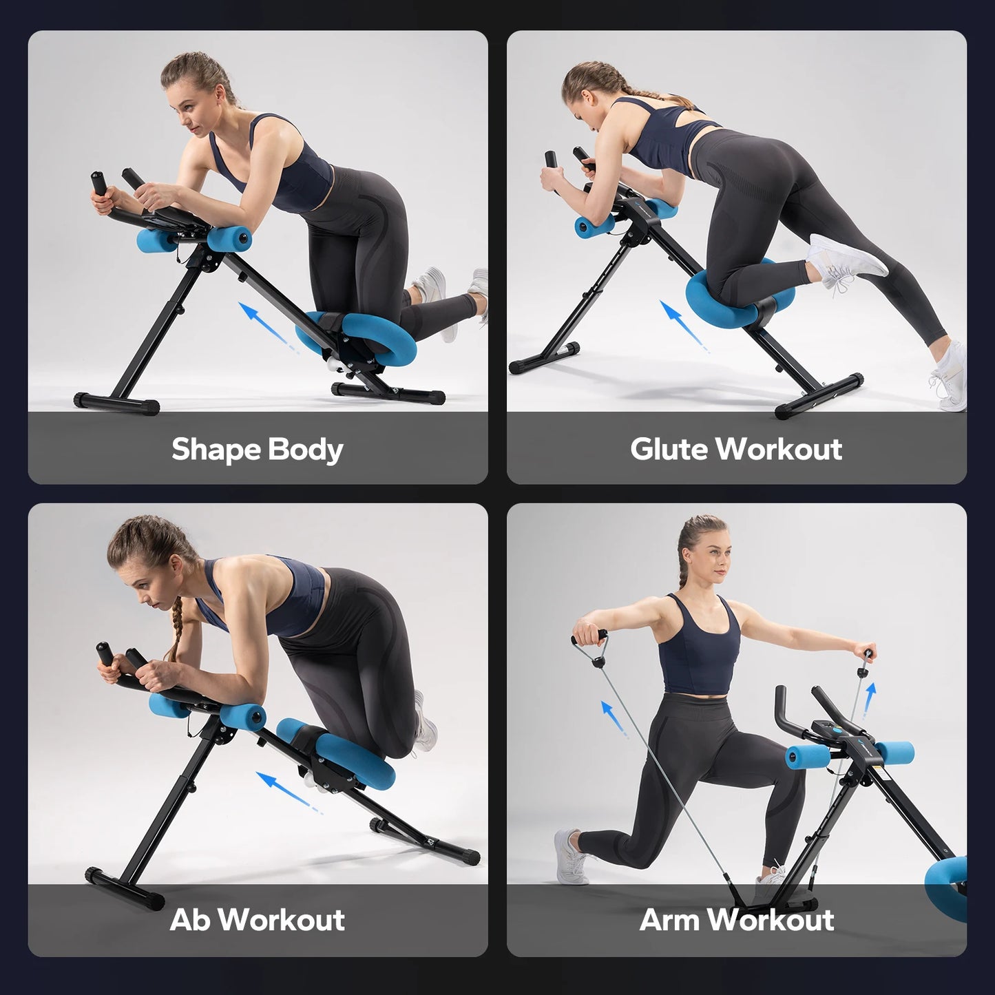 MERACH Ab Machine Adjustable Trainer Foldable Knee Protection System
