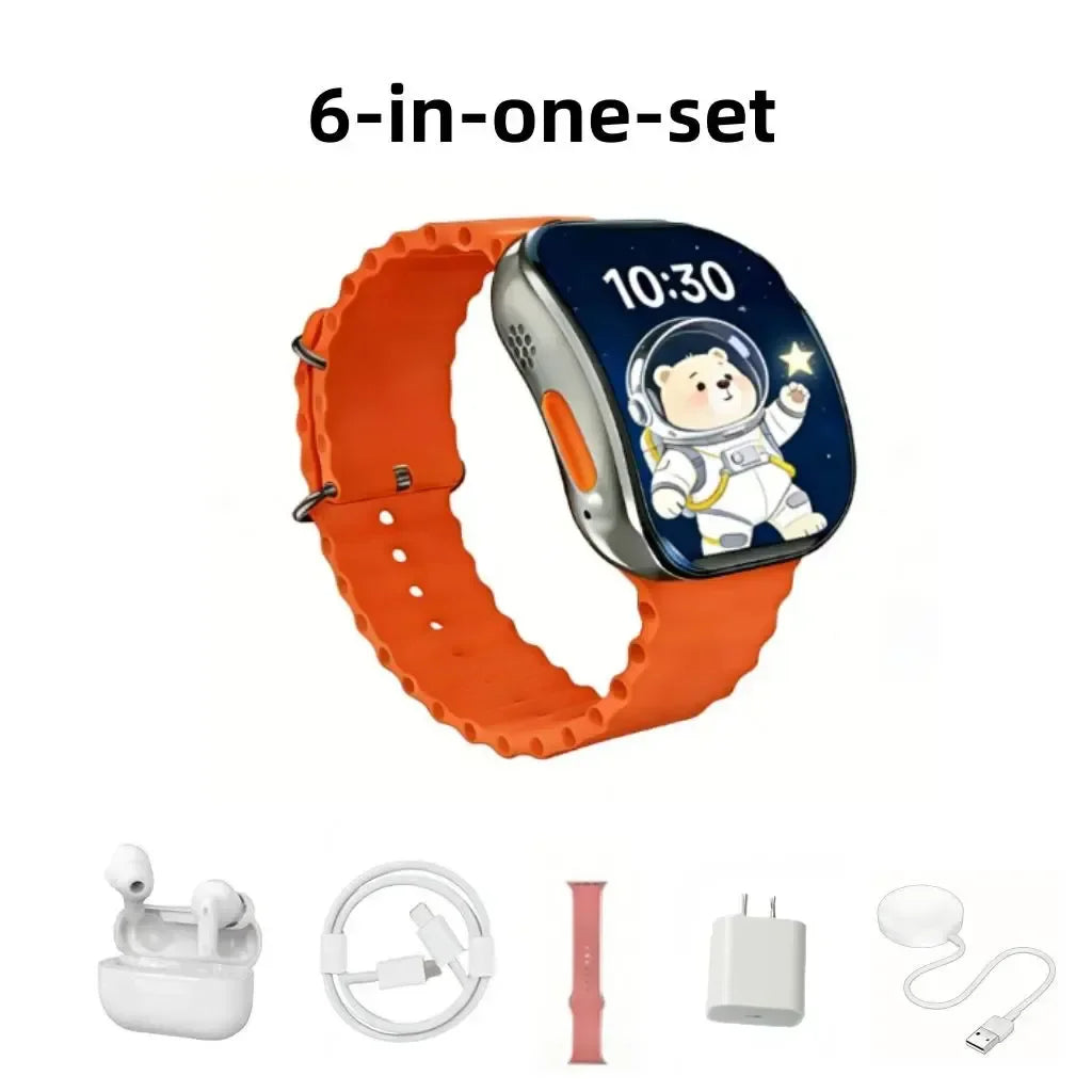 Ultra Smart Watch And Bluetooth Headphones Bundle Fitness Tracker Kit