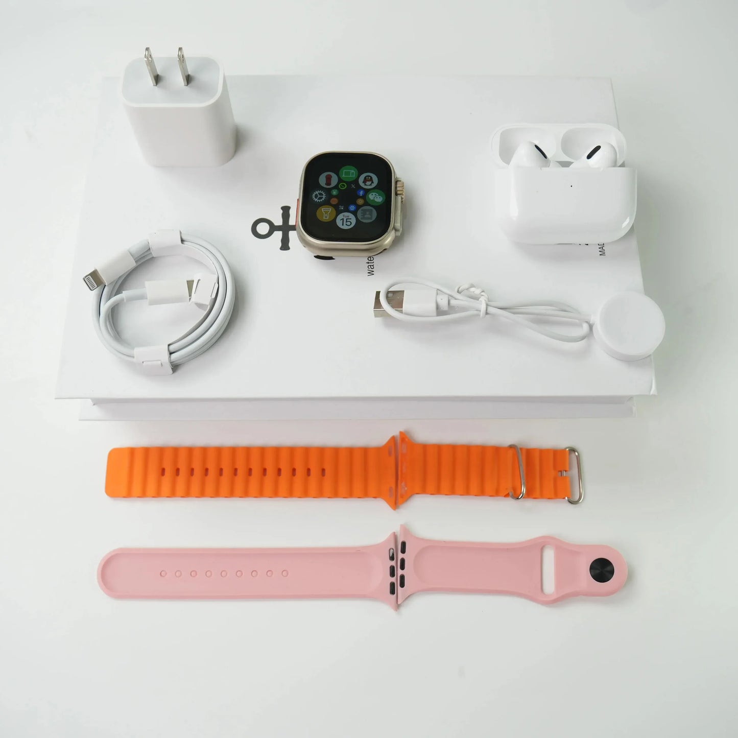 Ultra Smart Watch And Bluetooth Headphones Bundle Fitness Tracker Kit