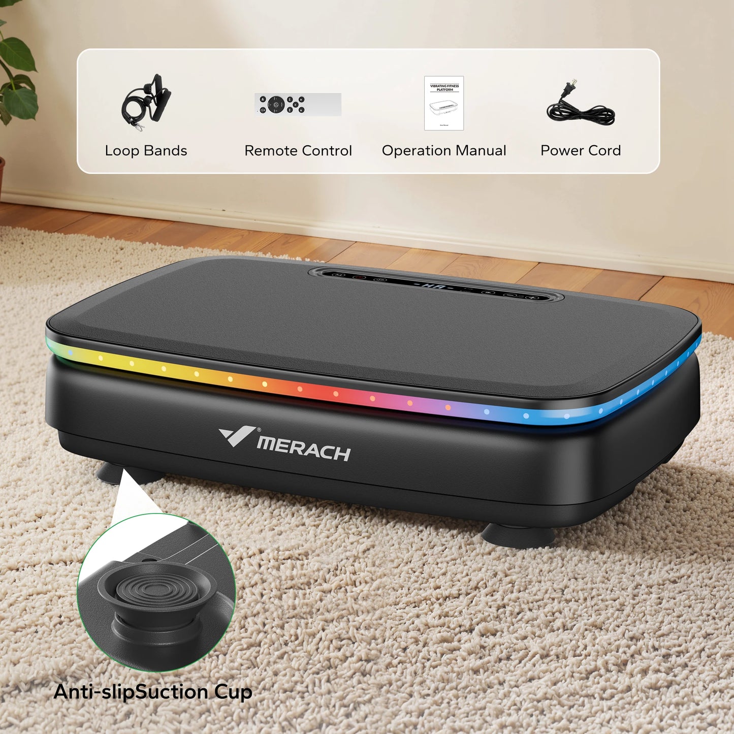 MERACH Vibration Plate Exercise Machine For Workout And Lymphatic Drainage