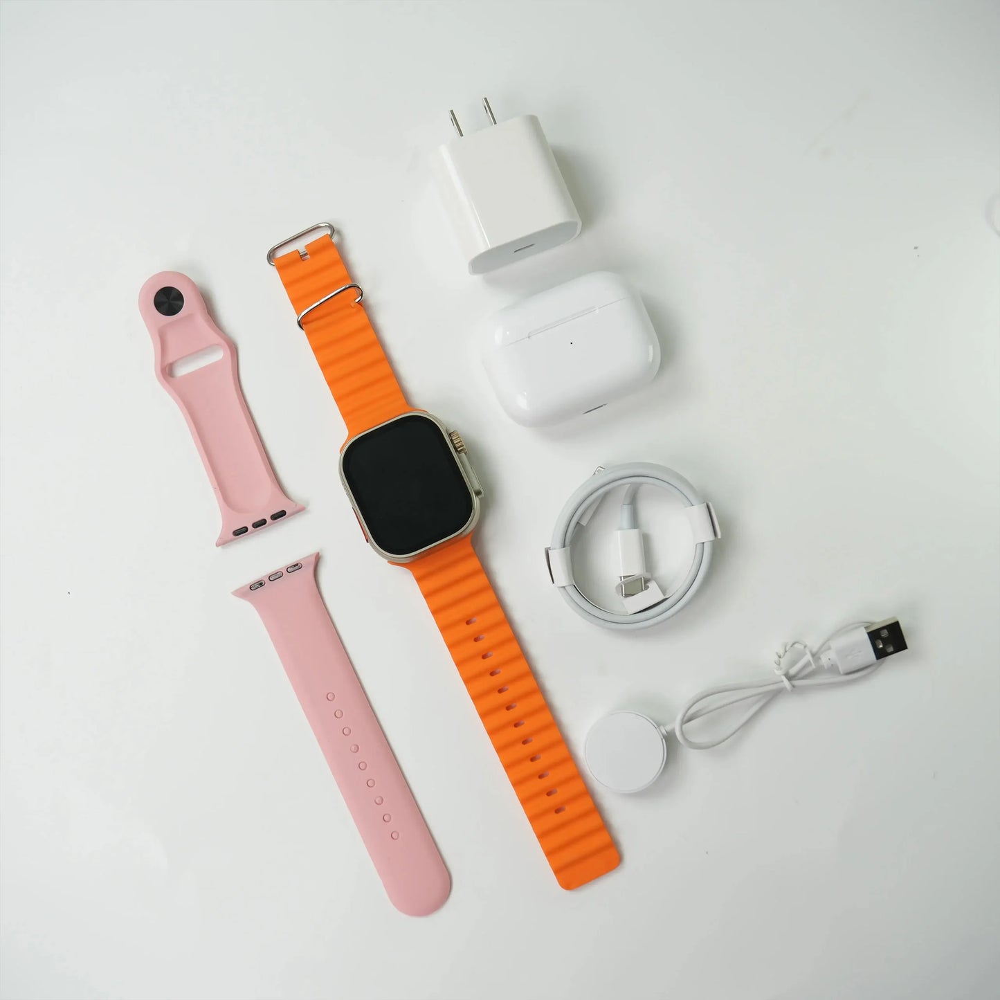 Ultra Smart Watch And Bluetooth Headphones Bundle Fitness Tracker Kit