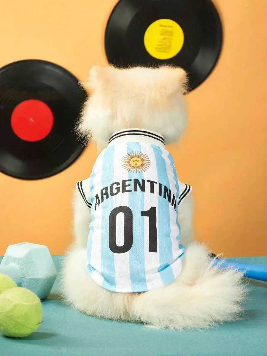 Mexican National Team Style Pet Jersey With English Number Print