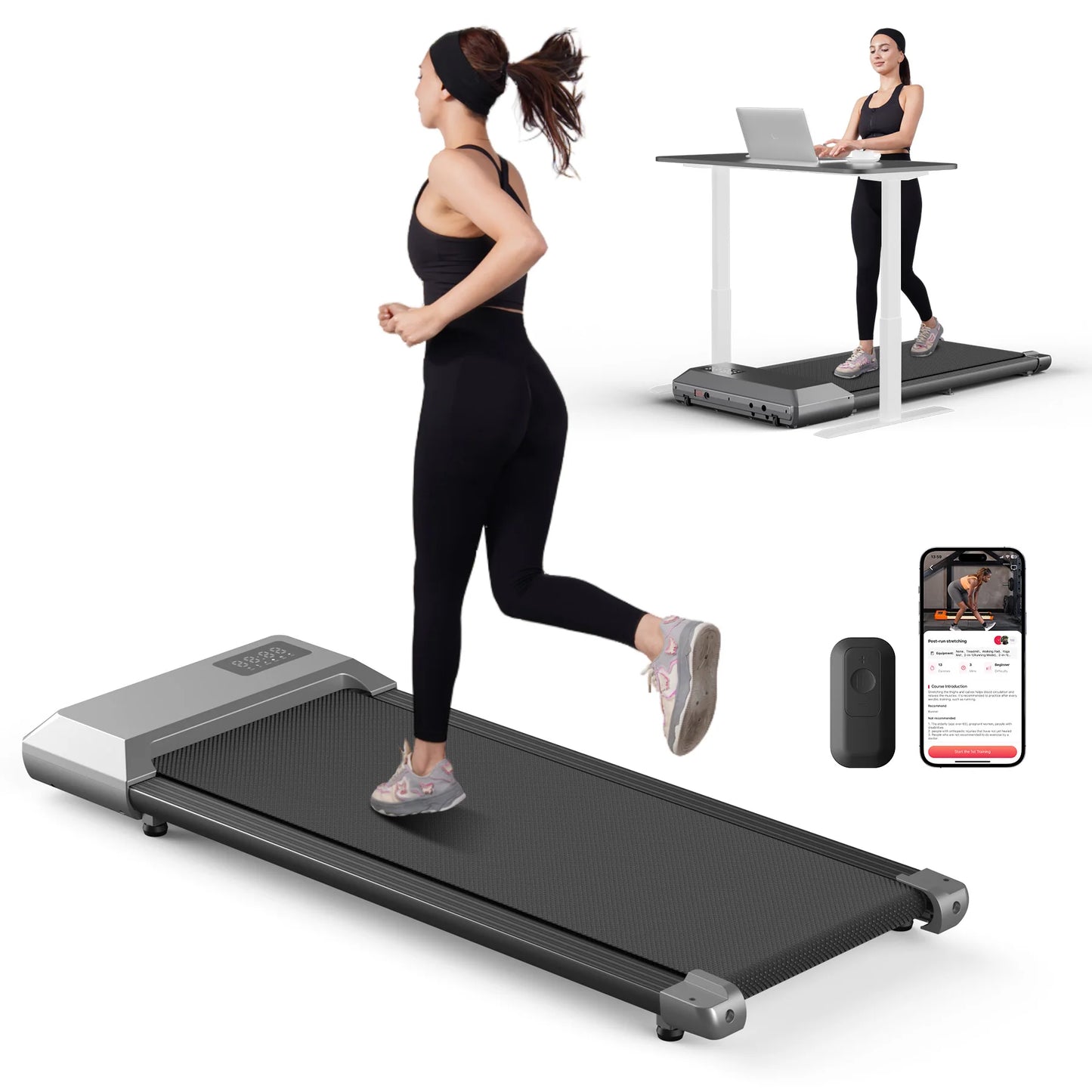 Superun 2-In-1 Treadmill For Home With LCD Display 2.5HP 300 Pounds Capacity