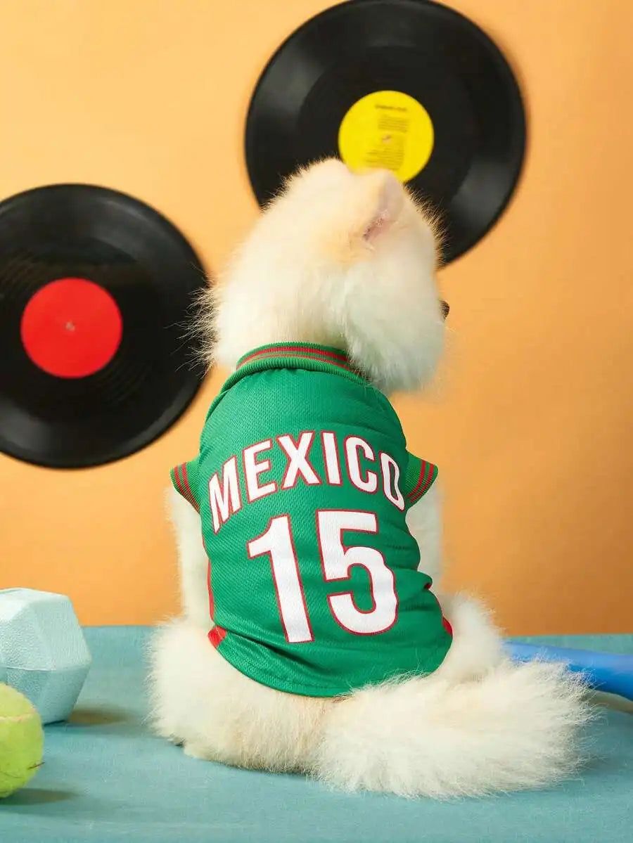Mexican National Team Style Pet Jersey With English Number Print