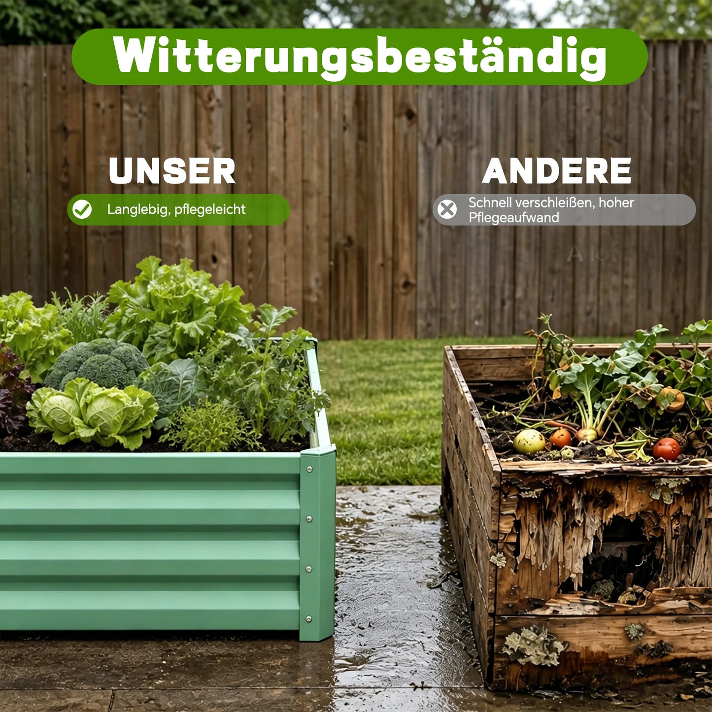 Galvanized Raised Garden Bed Metal Planter Box for Outdoor Planting of Flowers Plants Vegetables And Herbs - Rust-Proof Durable And Easy to Assemble with Detailed Instructions