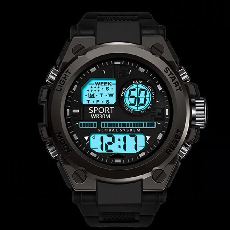 Multifunction Men's Sports Watch Waterproof Luminous LED Digital