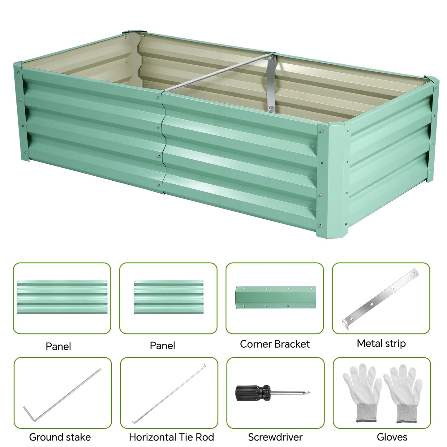Galvanized Raised Garden Bed Metal Planter Box for Outdoor Planting of Flowers Plants Vegetables And Herbs - Rust-Proof Durable And Easy to Assemble with Detailed Instructions