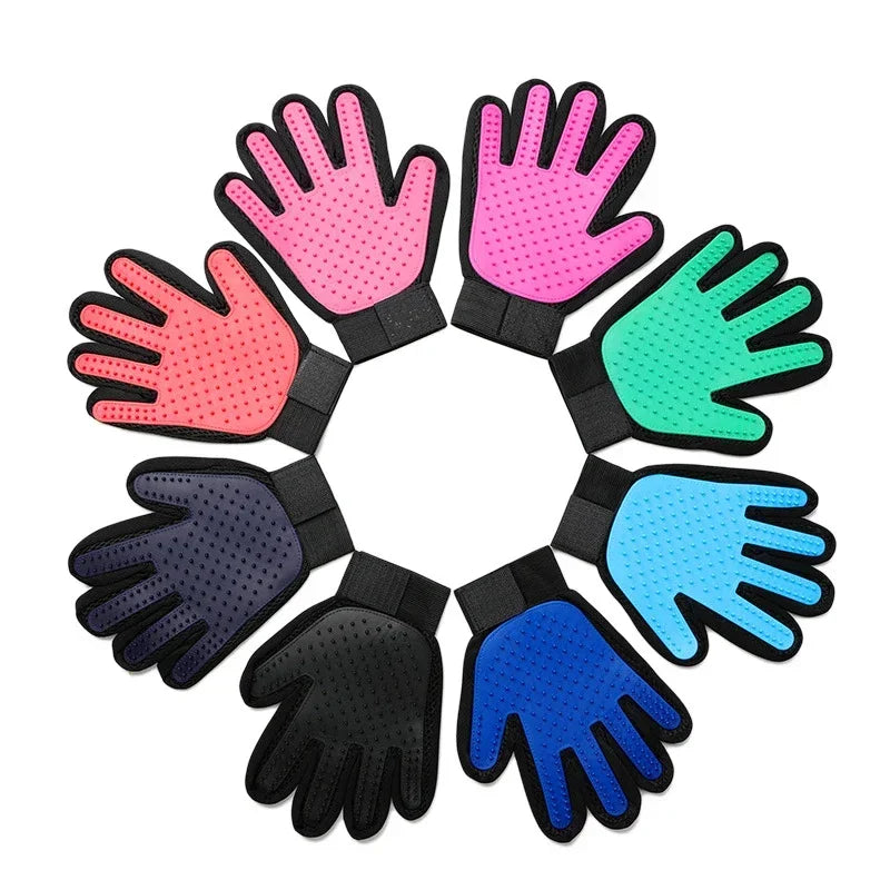 Silicone Pet Grooming Gloves Cats Hair Brush and Comb Gloves To Bathe Dogs Cleaning Hair Removal  for Dog Animal Use Supplies