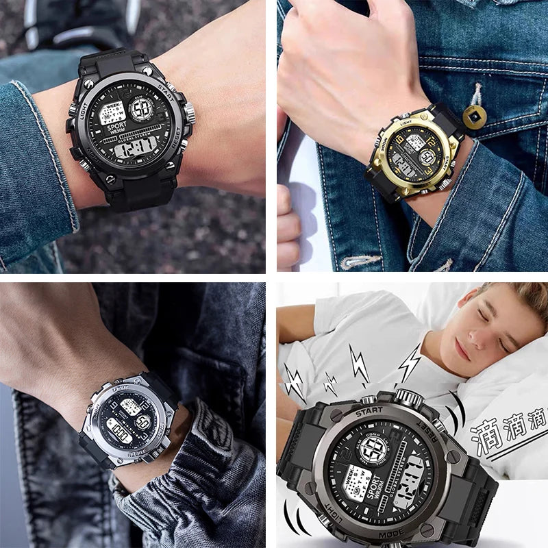 Multifunction Men's Sports Watch Waterproof Luminous LED Digital