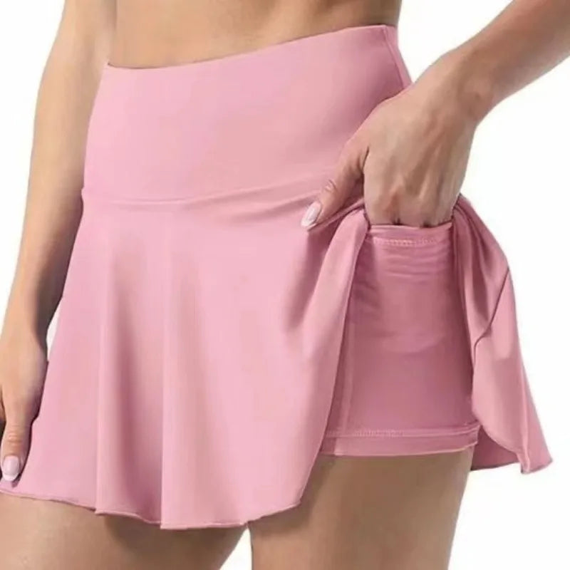 Womens Tennis Skirt With Pockets High Waist Pleated Sport Skirt