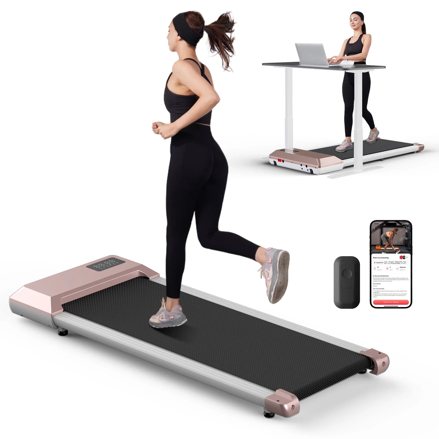 Superun 2-In-1 Treadmill For Home With LCD Display 2.5HP 300 Pounds Capacity