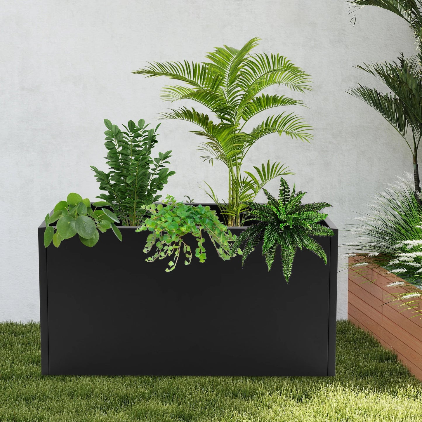 Metal Planter Box With Removable Insert Shelf| 38*16*20in Indoor and Outdoor Raised Garden Planting Box