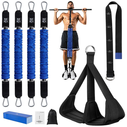 Heavy Duty Pull Up Assist Bands 4x80lbs With Wide Footplate