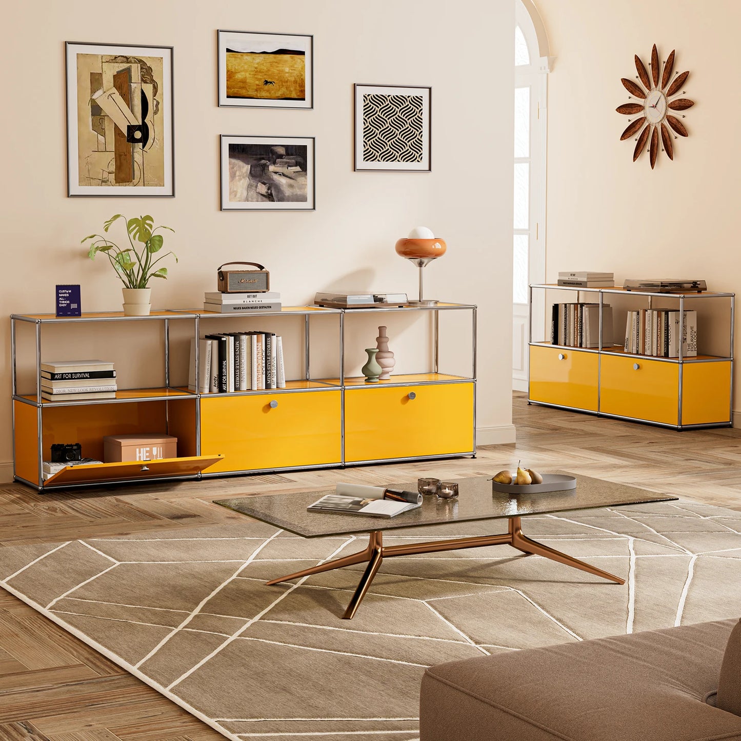 Stainless Steel Storage Cabinet and TV Stand for Living Room