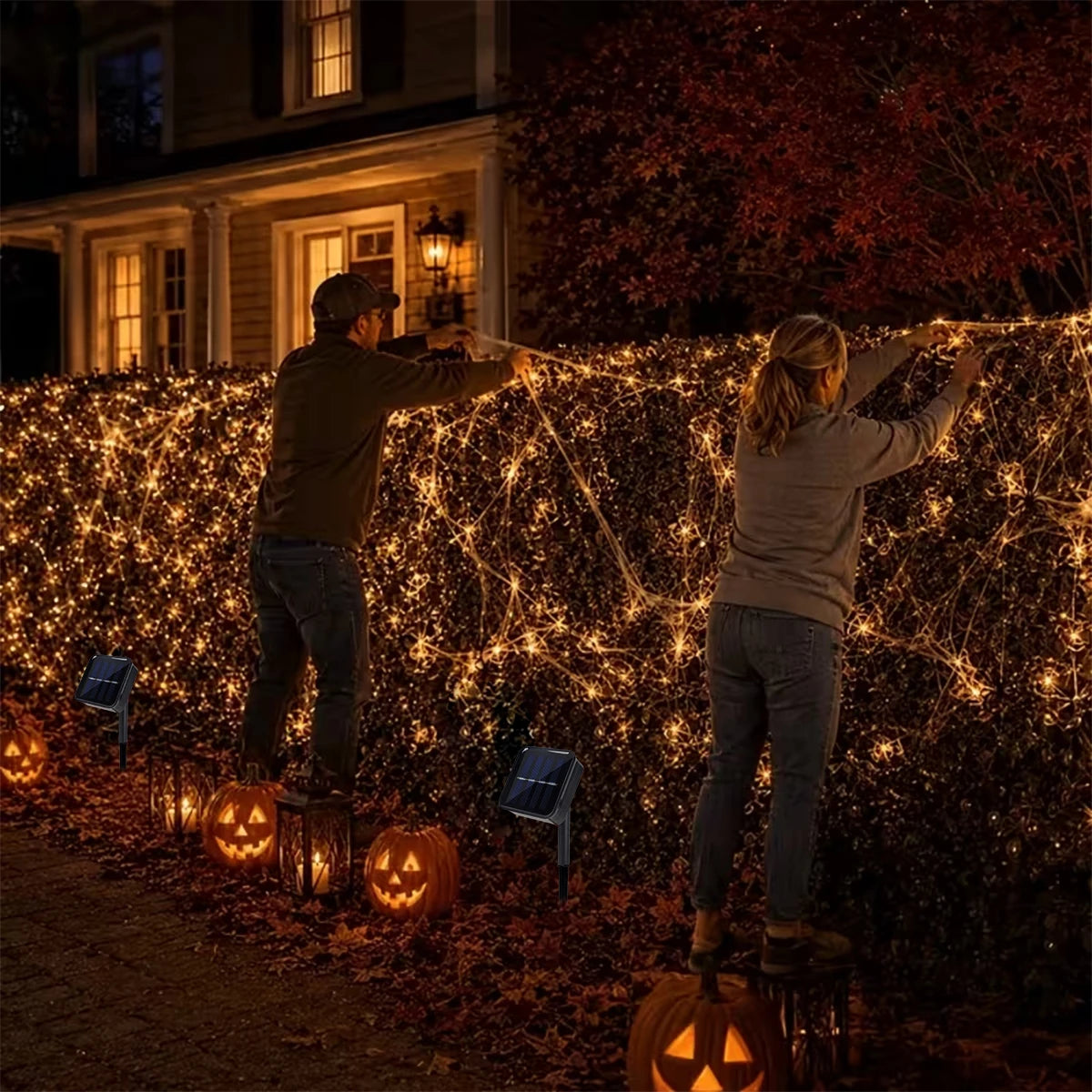 2/4Pack 100 LED Solar Copper Wire String Lights – 8 Twinkling Modes Fairy Lights for Outdoor Patio, Fence, Garden, Yard, Home, Holiday Tree Party Halloween Decor
