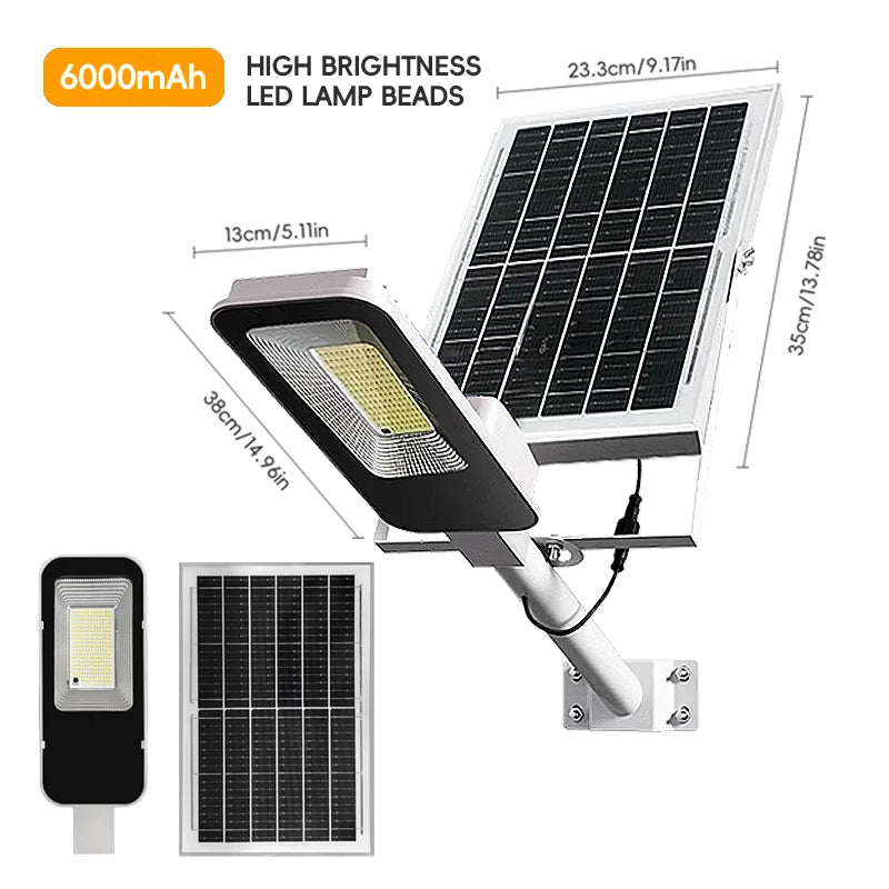 A set of 4000mAh/6000mAh outdoor solar street lamps, commercial area lighting, wall lamps, with motion sensor and remote control