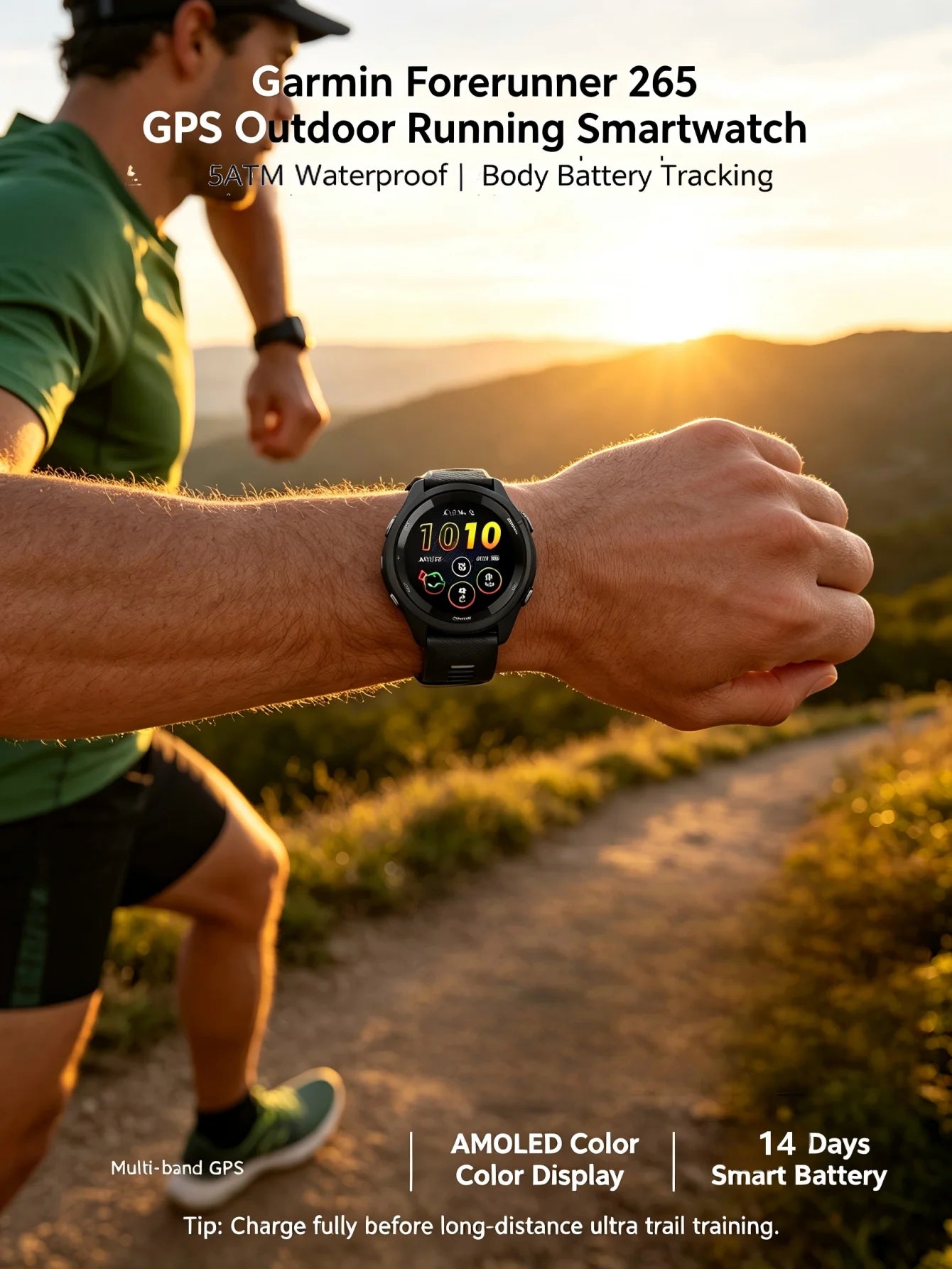 Garmin Forerunner 265 Outdoor GPS Smartwatch With Multiband Navigation