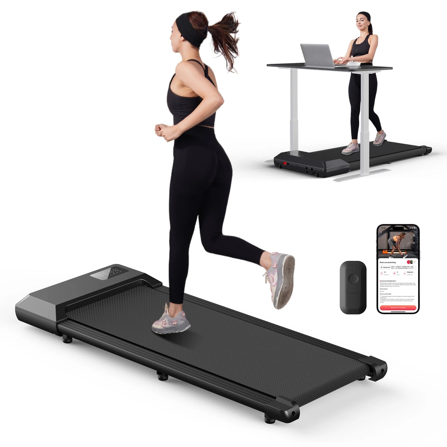 Superun 2-In-1 Treadmill For Home With LCD Display 2.5HP 300 Pounds Capacity