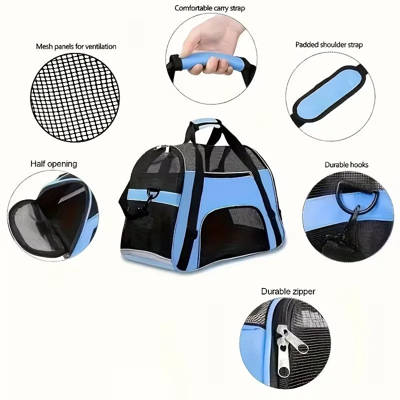 Breathable Mesh Pet Carrier Backpack For Small Dogs And Cats