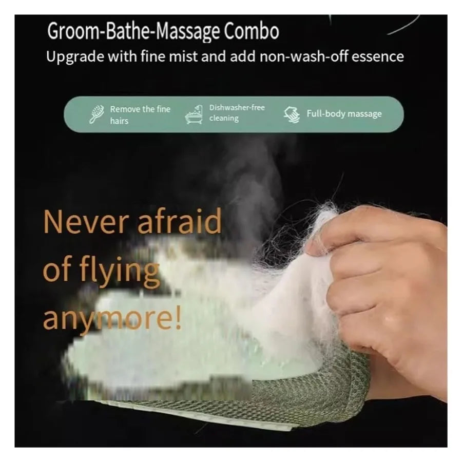 Silicone Grooming Gloves, Anti-Static and Hair-Free, Suitable for Cats and Dogs, Pet Grooming Tools