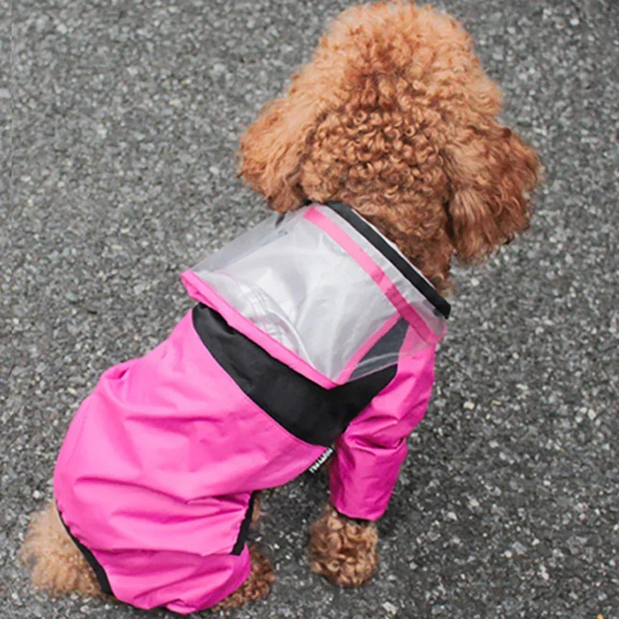 Transparent Hooded Dog And Cat Raincoat Waterproof Jacket