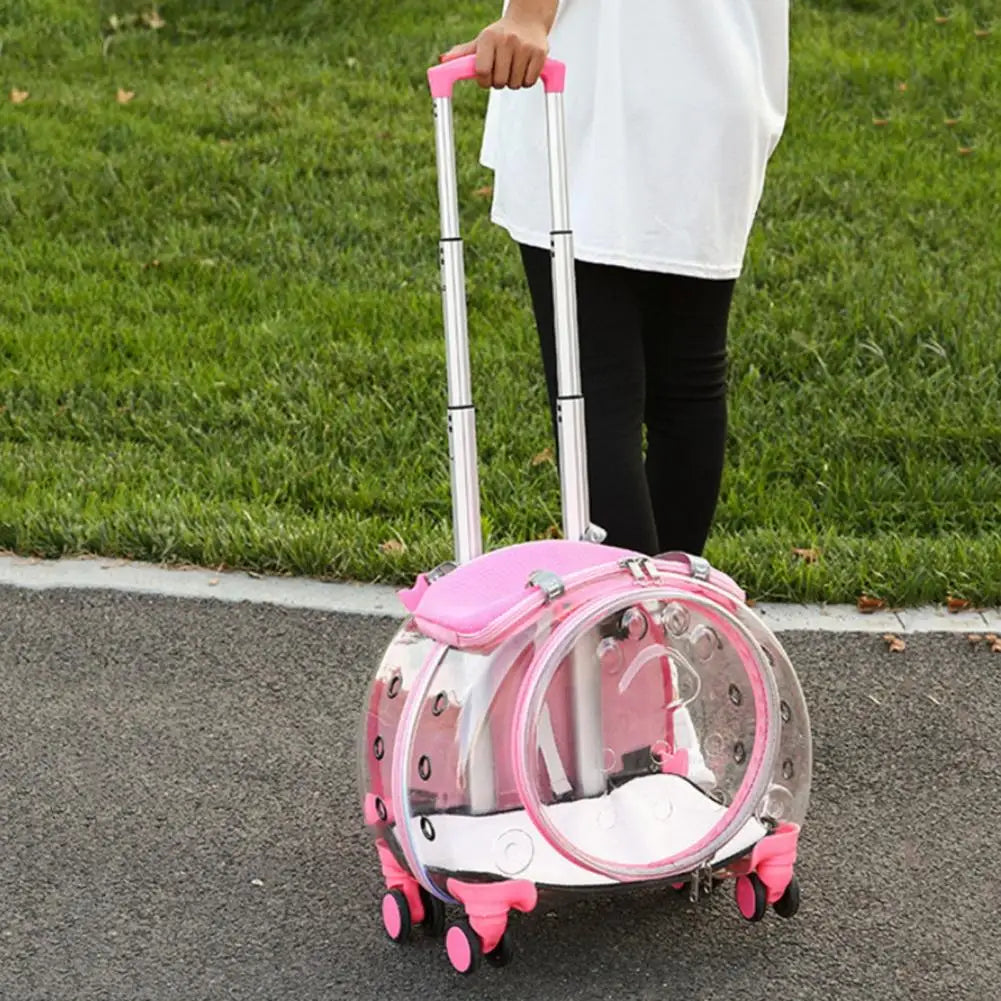 Pet Trolley Case Portable Transparent Cat Bag Multifunctional Pet Backpack
