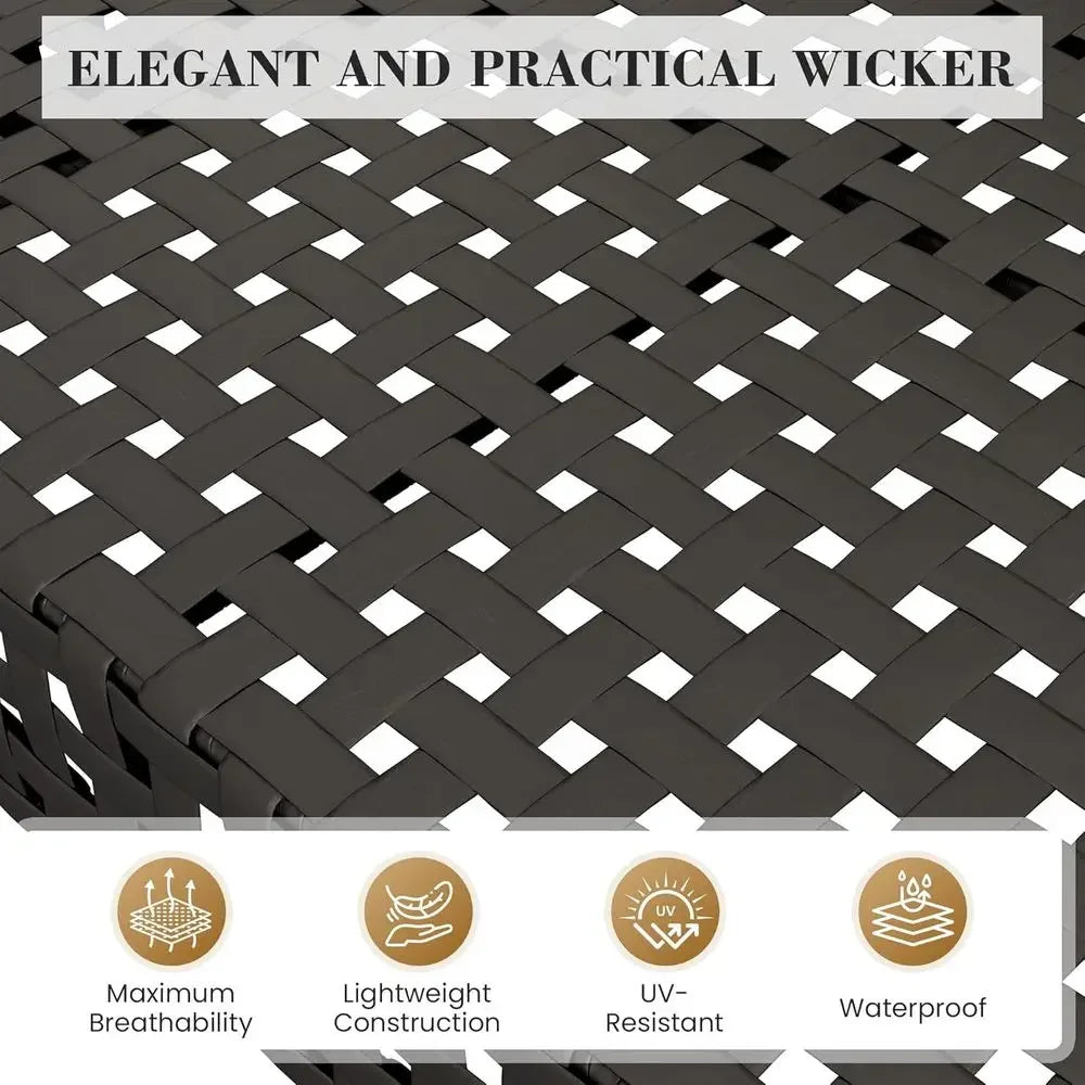 Wicker Patio urniture Set, 7-Piece ular Outdoor urniture Set, High-Leg Design Sectional Patio Soa with Glass Coee Table or Garde