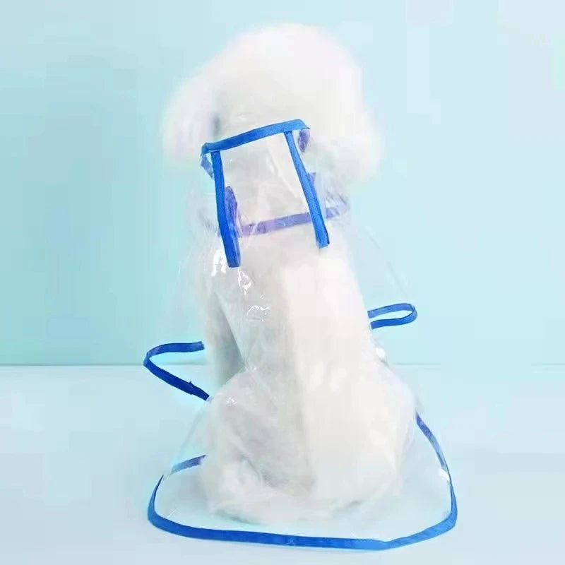 Dog Raincoat Hooded Transparent Waterproof Coat For Dogs