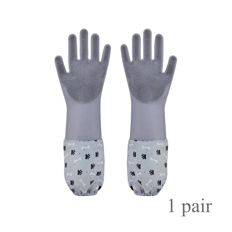 Thicker Pet Grooming Gloves Dog Cat Bathing Cleaning Glove Shampoo Scrubber Soft Silicone Hair Removal Glove Pet Accessories