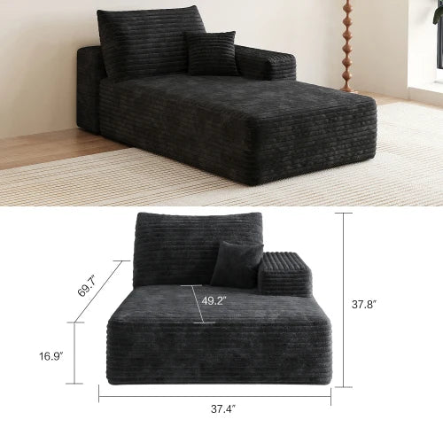 Cloud-style sectional sofa, with corduroy cover, fluffy memory foam cushions, easily assembled, modular recliner, large sofa set