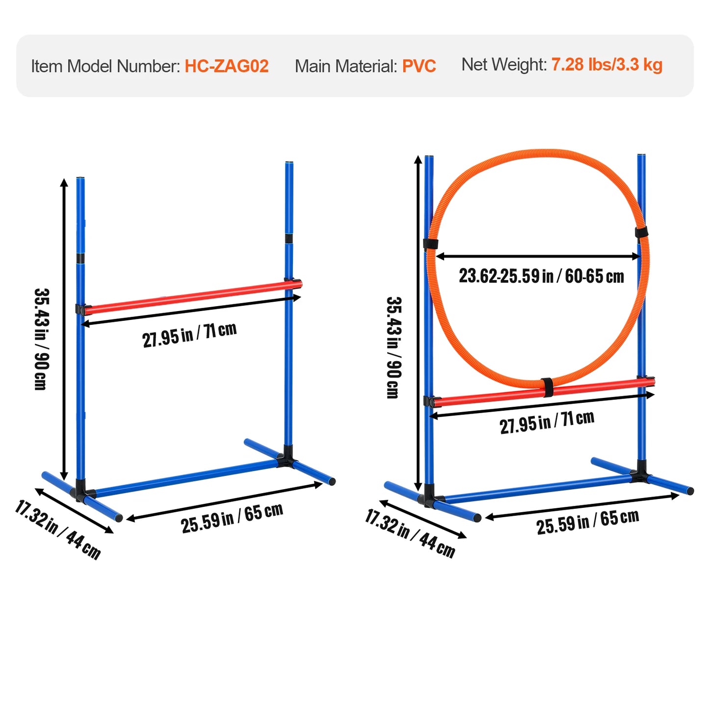SucceBuy Dog Agility Training Set 4 Piece PVC Hurdle Kit