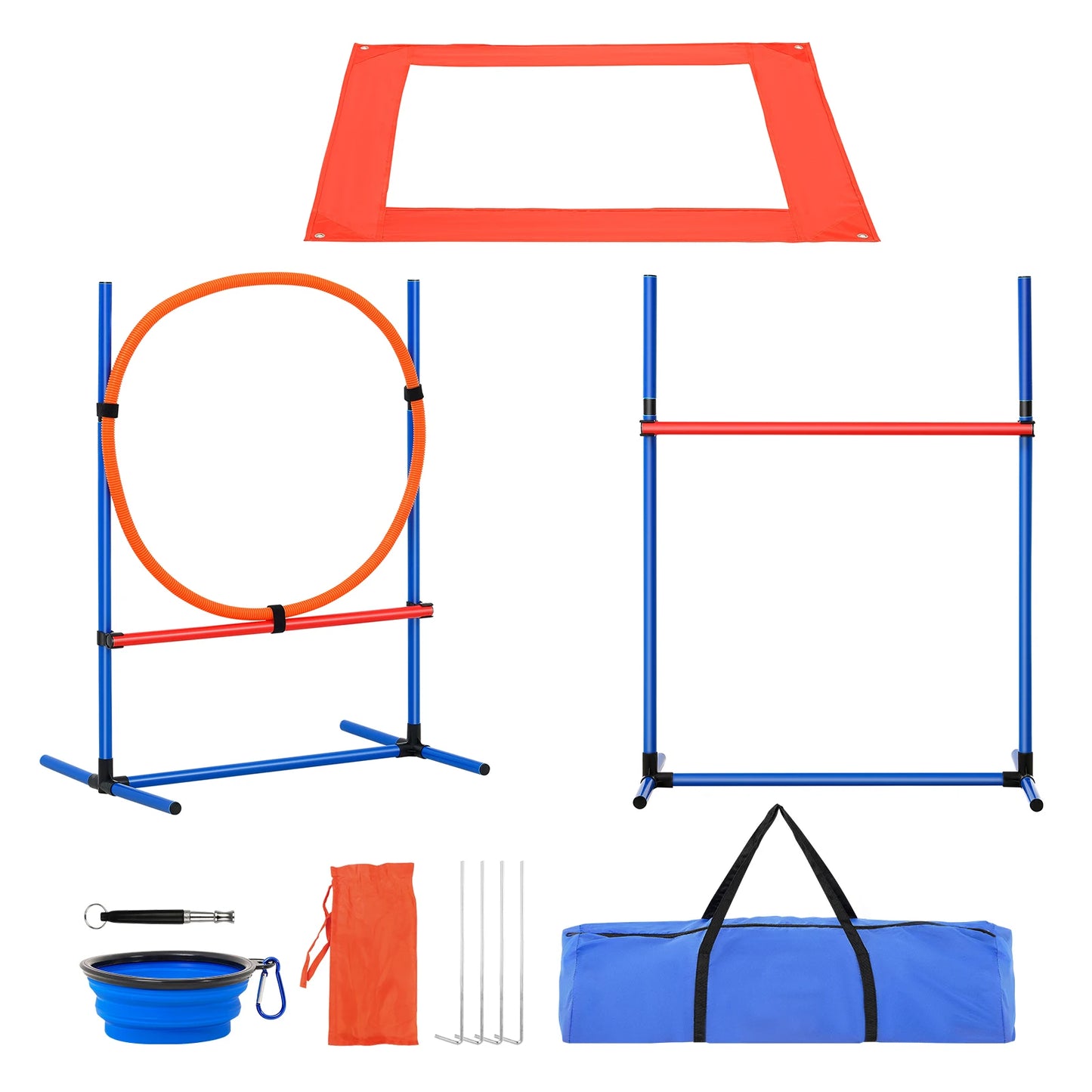 SucceBuy Dog Agility Training Set 4 Piece PVC Hurdle Kit