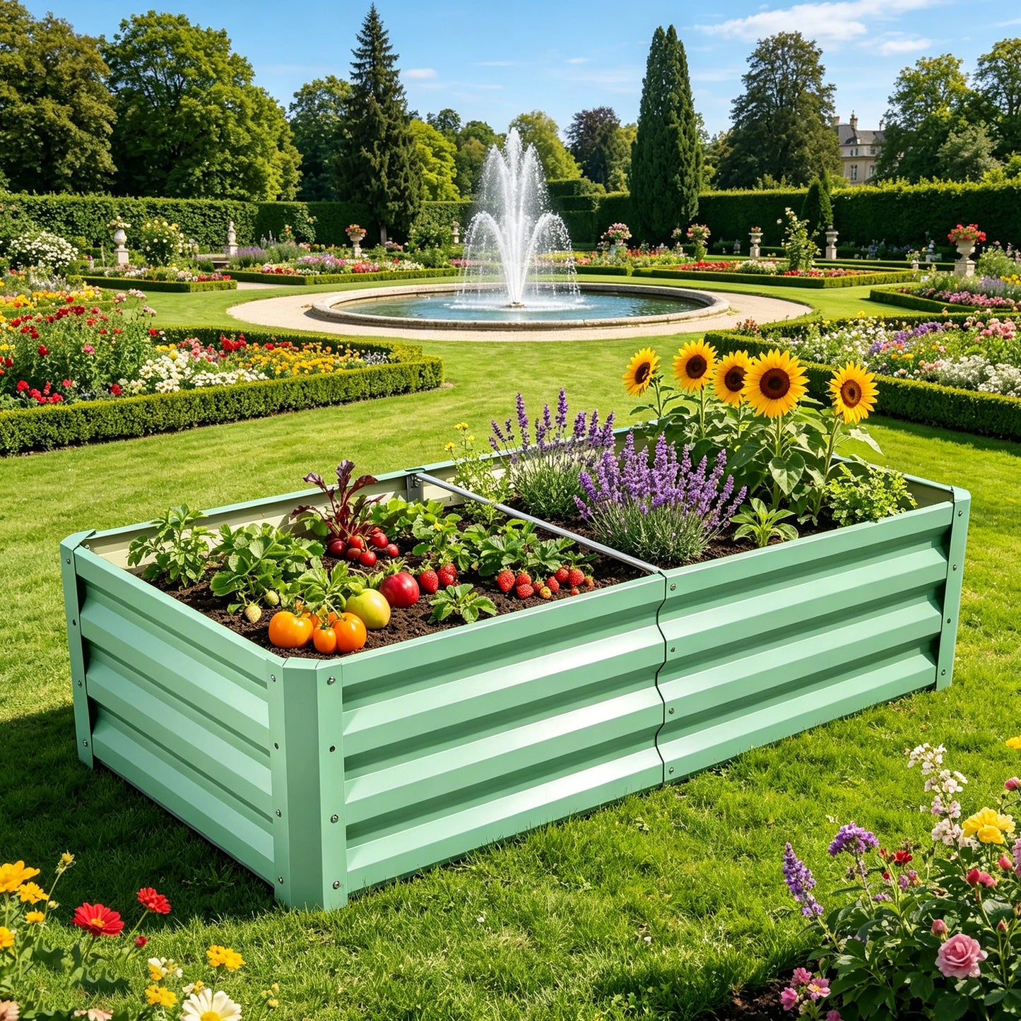 Galvanized Raised Garden Bed Metal Planter Box for Outdoor Planting of Flowers Plants Vegetables And Herbs - Rust-Proof Durable And Easy to Assemble with Detailed Instructions