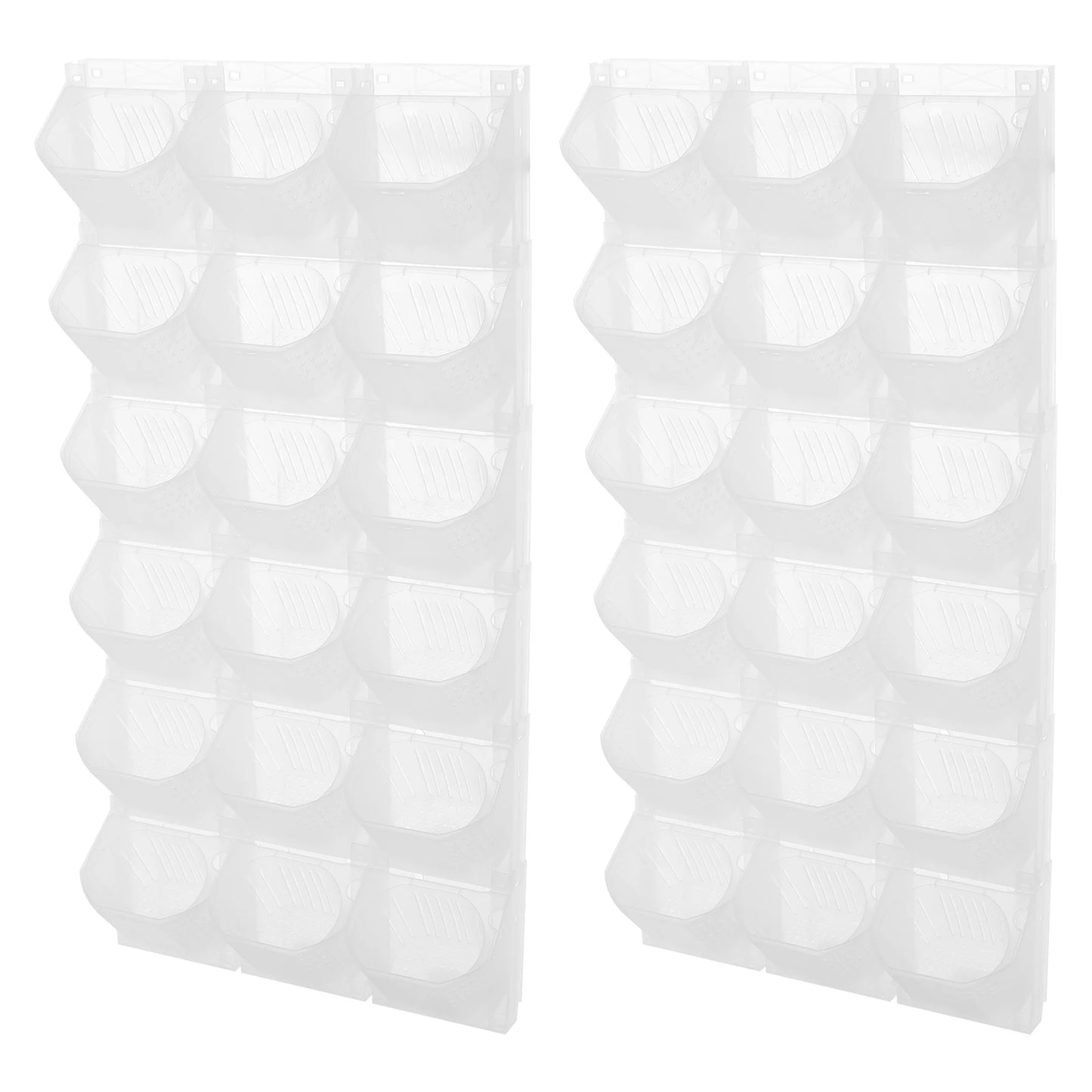 Wall-Mounted Flower Pot Holder with 36 Pots Non-Woven Fabric Plant Health-Boosting Structure 0.86-inch Stacking Height for Home Garden
