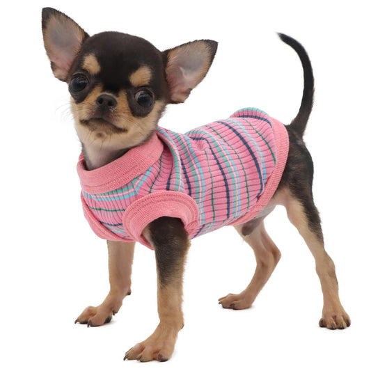 Rib Knit Dog Shirt Vest For Small Dogs And Puppies