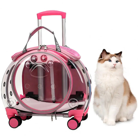 Pet Trolley Case Portable Transparent Cat Bag Multifunctional Pet Backpack