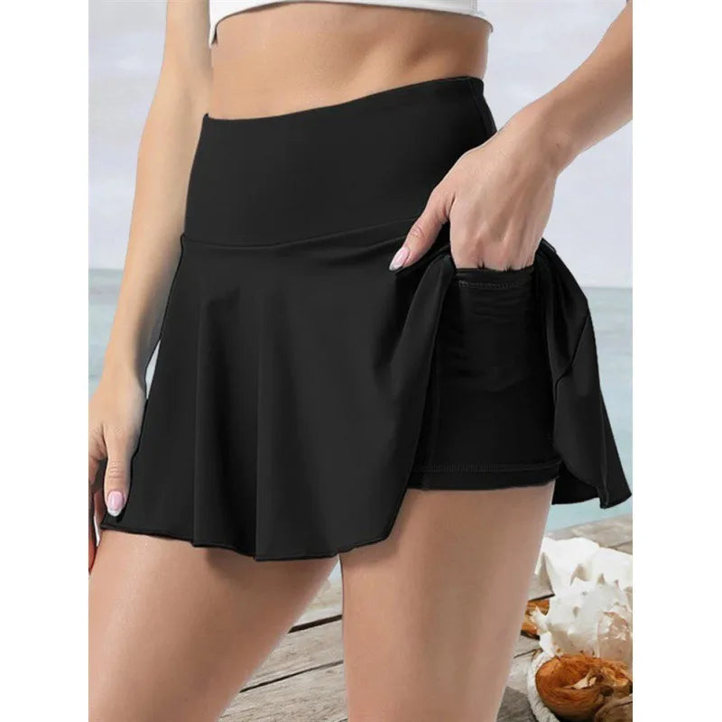 Womens Tennis Skirt With Pockets High Waist Pleated Sport Skirt