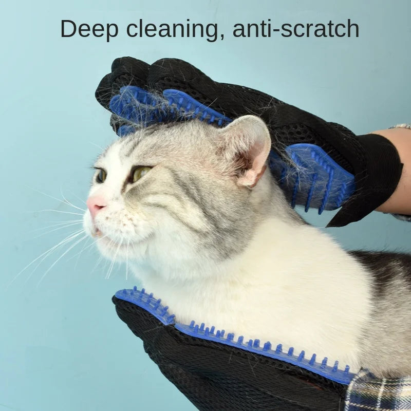 Silicone Pet Grooming Gloves Cats Hair Brush and Comb Gloves To Bathe Dogs Cleaning Hair Removal  for Dog Animal Use Supplies