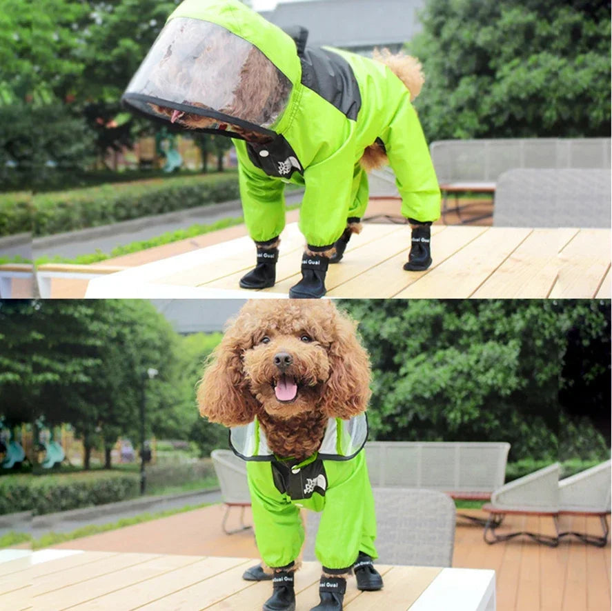 Transparent Hooded Dog And Cat Raincoat Waterproof Jacket