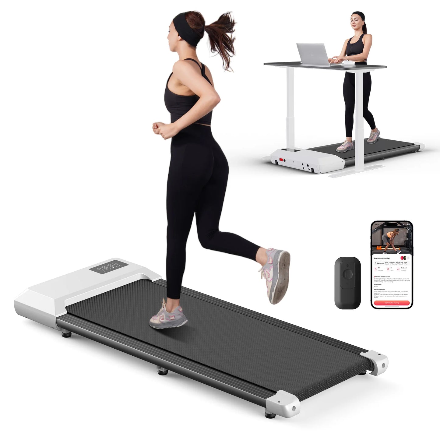 Superun 2-In-1 Treadmill For Home With LCD Display 2.5HP 300 Pounds Capacity