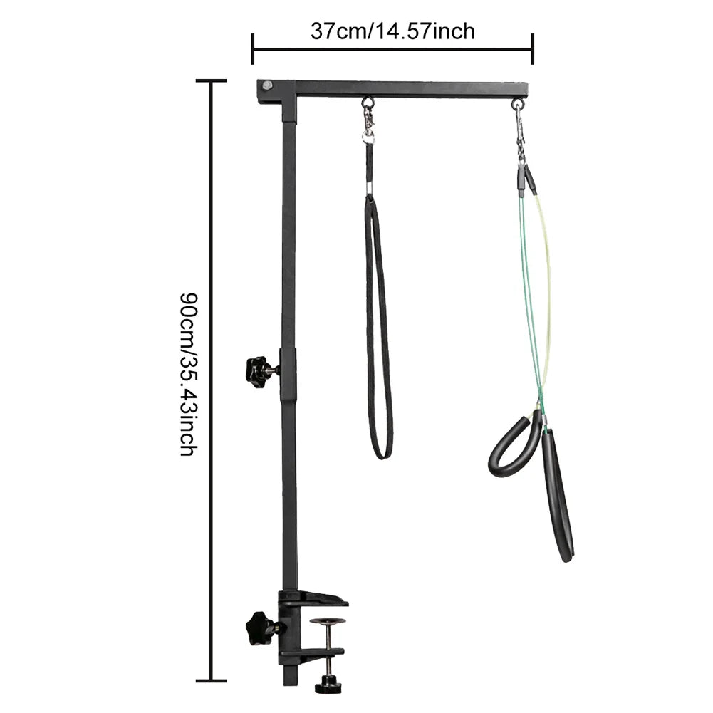 Pet Dog Grooming Table Bracket Arm with Restraint Rope Desk Dog Cat Holder Stainless Steel Telescopic Table Hanger for Bath Desk