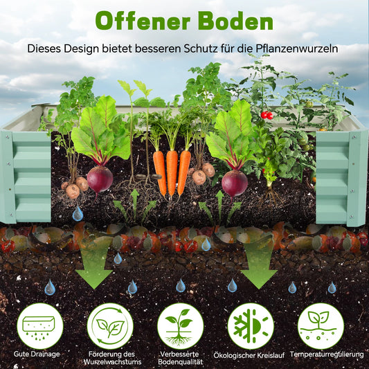 Galvanized Raised Garden Bed Metal Planter Box for Outdoor Planting of Flowers Plants Vegetables And Herbs - Rust-Proof Durable And Easy to Assemble with Detailed Instructions