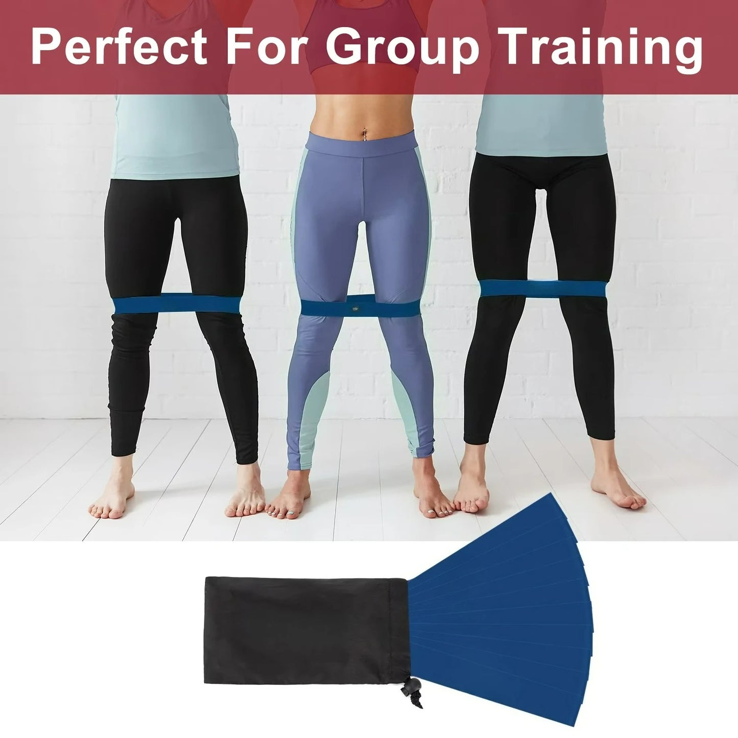 Resistance Loop Bands Set of 10 Heavy Elastic Exercise Bands