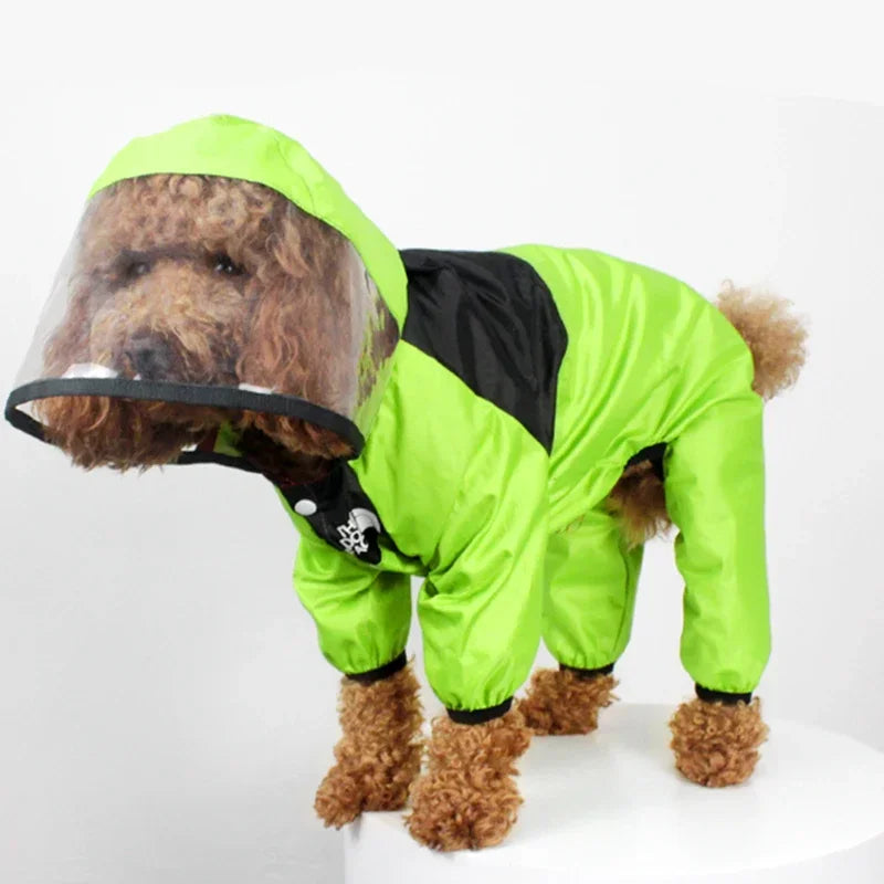 Transparent Hooded Dog And Cat Raincoat Waterproof Jacket