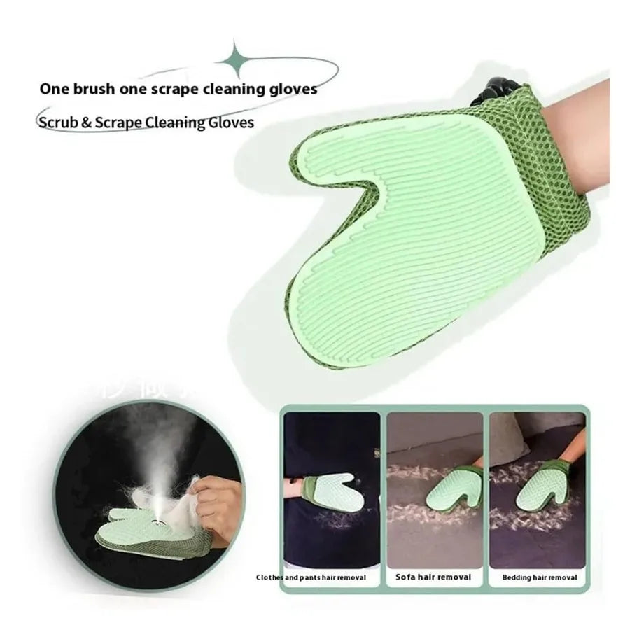 Silicone Grooming Gloves, Anti-Static and Hair-Free, Suitable for Cats and Dogs, Pet Grooming Tools