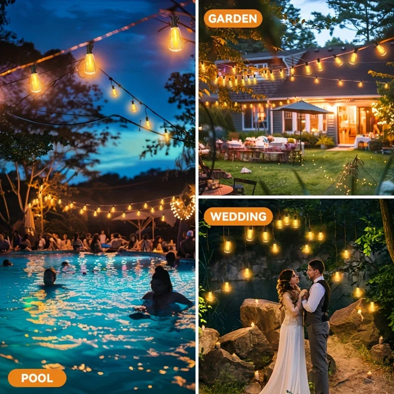 T38 Outdoor Led String Lights - Ip65 Waterproof & Shatterproof Led Patio Lights, Durable Design For Backyard, Garden, Balcony, Commercial/Residential Use, Connectable (50/100/150/200Ft Length), Outdoor Decorative Lighting, He