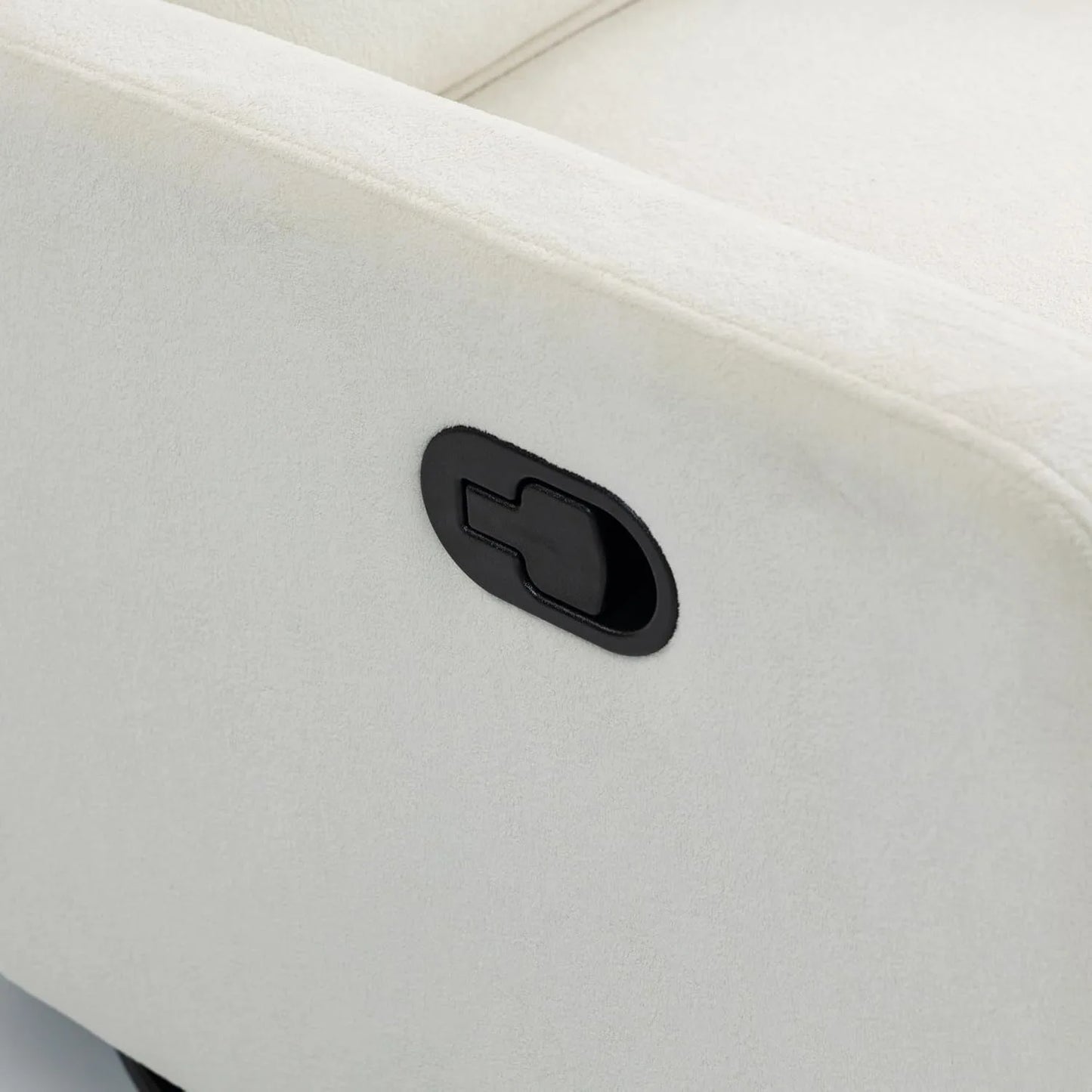360 Degree Swivel Rocking Glider Chair Manual Recliner High Backrest Comfy Modern Armchair for Nursery Living Room White