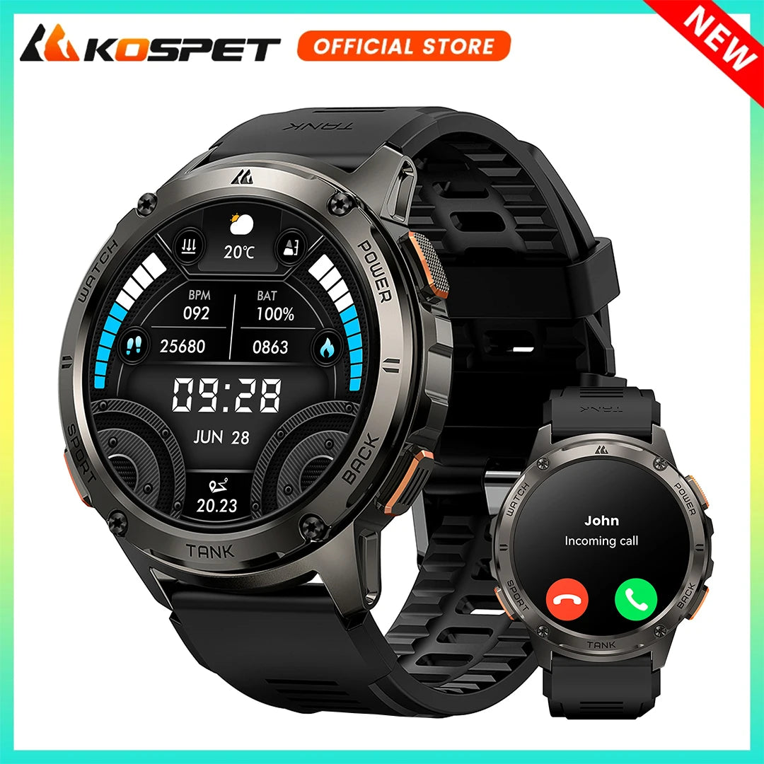 KOSPET Tank T3 AMOLED Smart Watch For Men Call Text