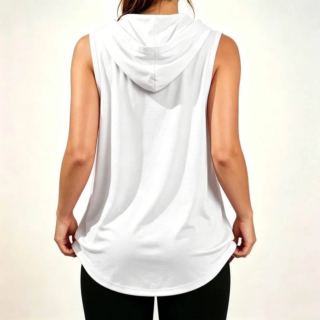 Gym Mode On Unisex Sleeveless Hoodie With Dumbbell Graphic Polyester